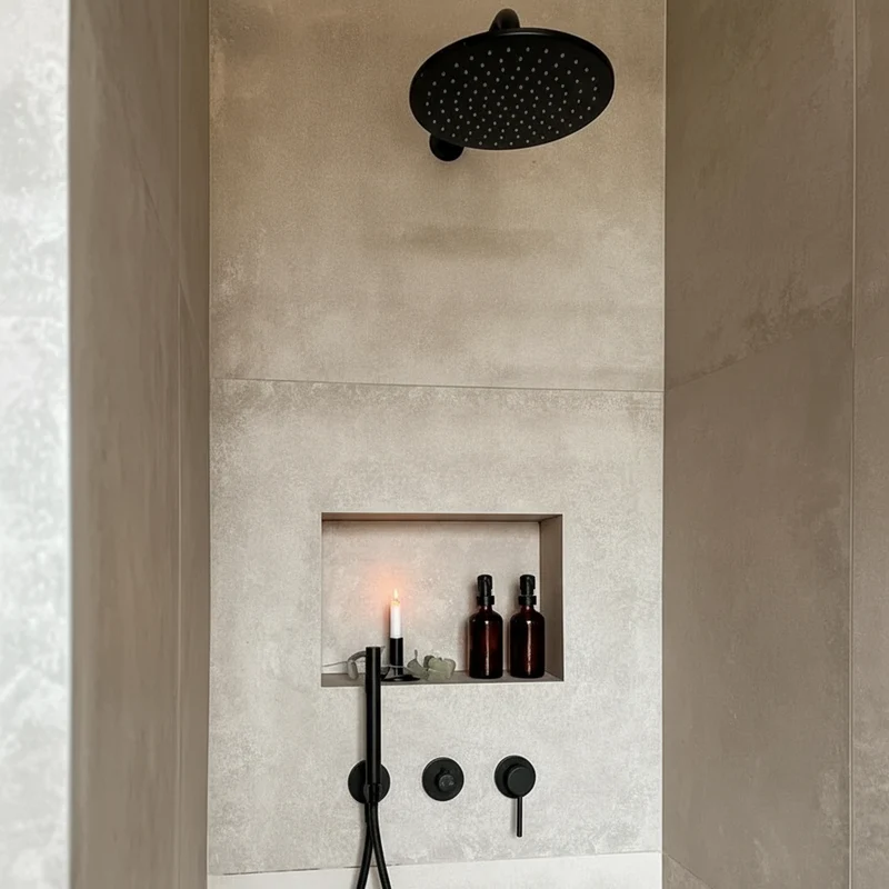 Colonne de douche encastrée noir mate