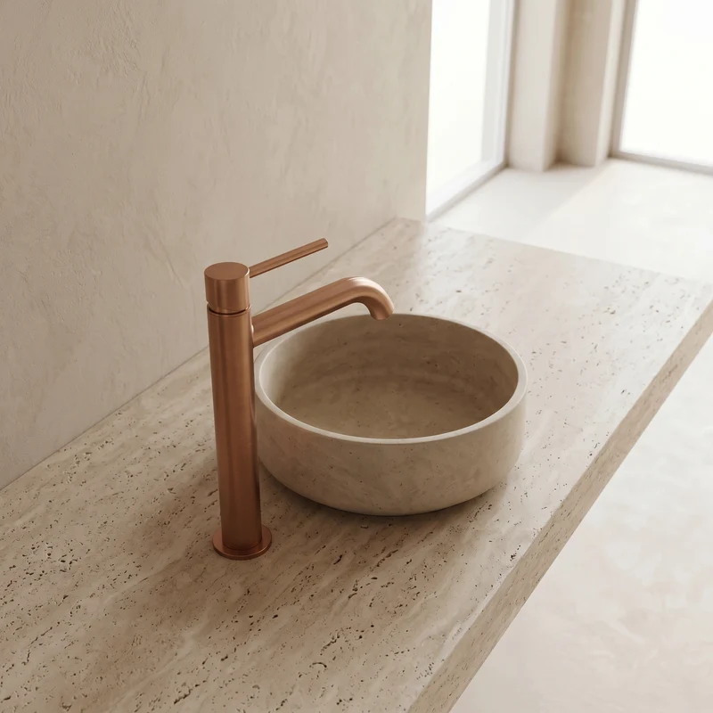 Mitigeur de vasque or rose brossé XL