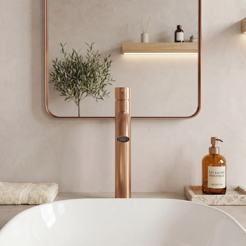 Mitigeur de vasque or rose brossé XL