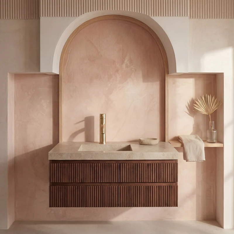 Mitigeur de salle de bain or brossé