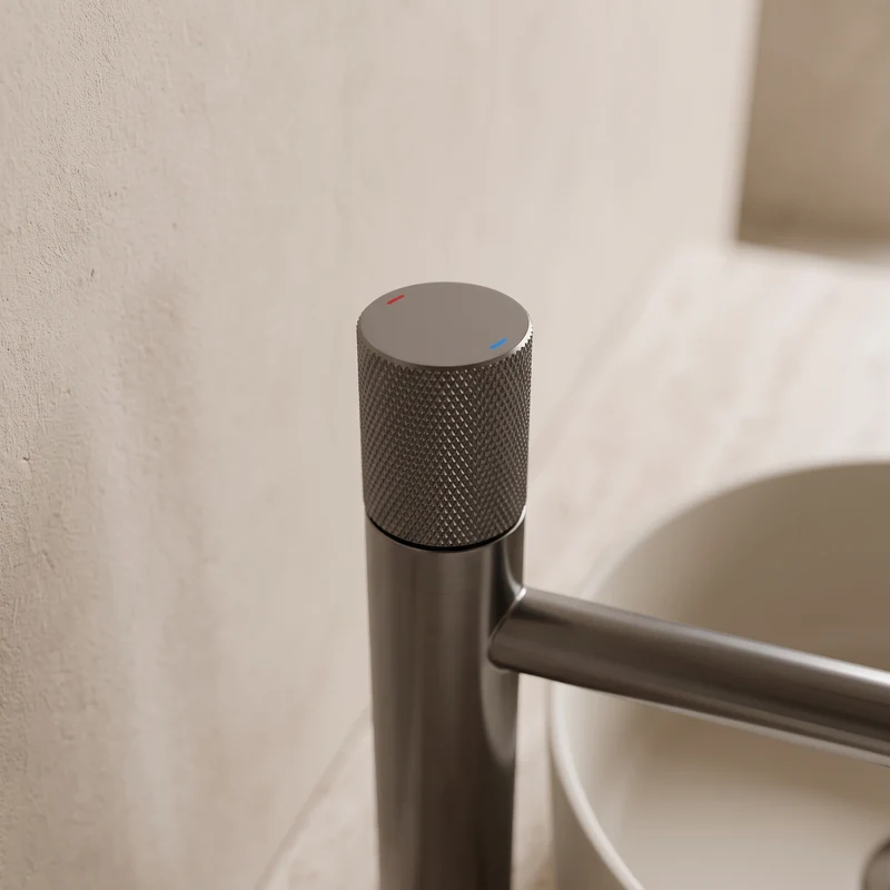 Mitigeur XL pour vasque gris brossé