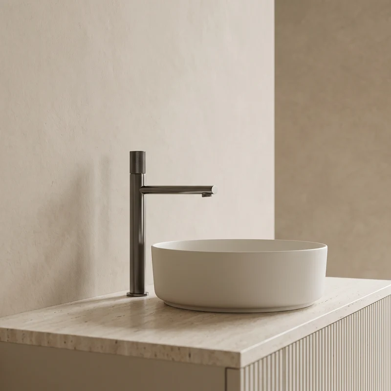 Mitigeur XL pour vasque gris brossé