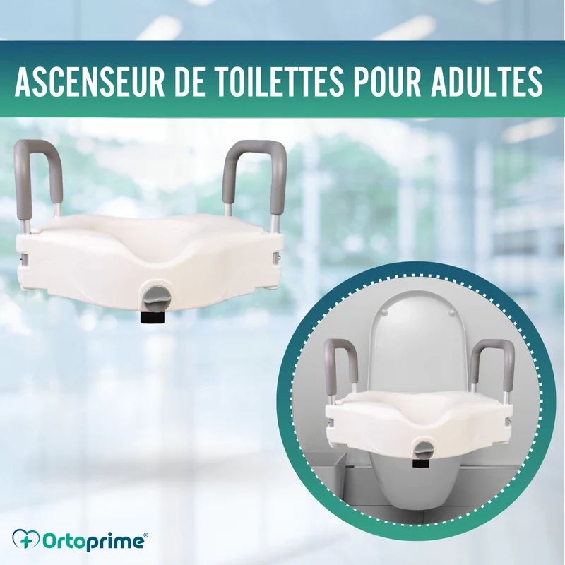 Rehausseur WC 12 cm Accoudoirs Rembourrés