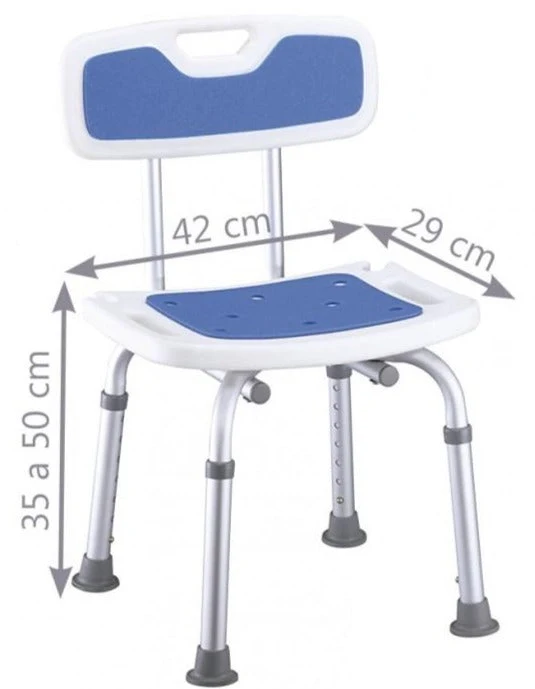 Chaise de Douche Antidérapante avec Dossier et Siège Rembourré