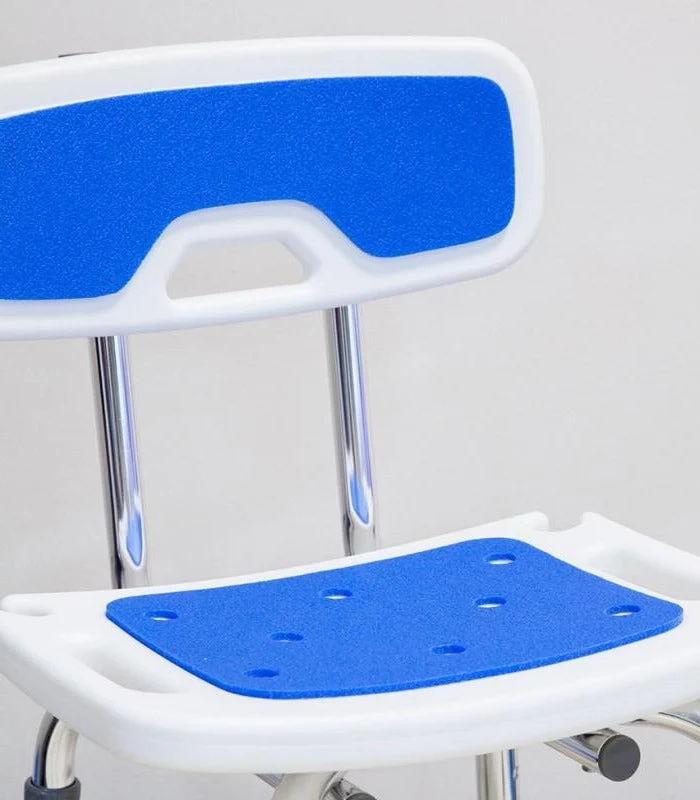 Chaise de Douche Antidérapante avec Dossier et Siège Rembourré