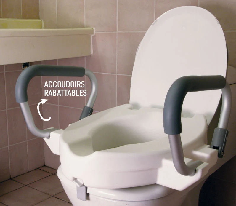 Rehausseur WC 12 cm avec Accoudoirs Rabattables