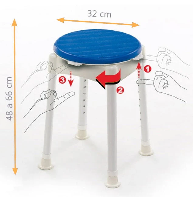 Tabouret de Bain Rotatif Multifonction