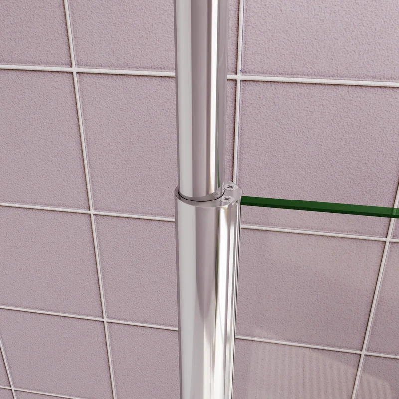 Paroi de douche Walk‑in à bande centrale sablée | Verre 8 mm anticalcaire | Barre de fixation extensible au plafond incluse