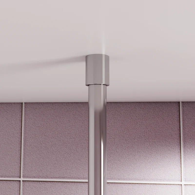 Paroi de douche Walk‑in à bande centrale sablée | Verre 8 mm anticalcaire | Barre de fixation extensible au plafond incluse