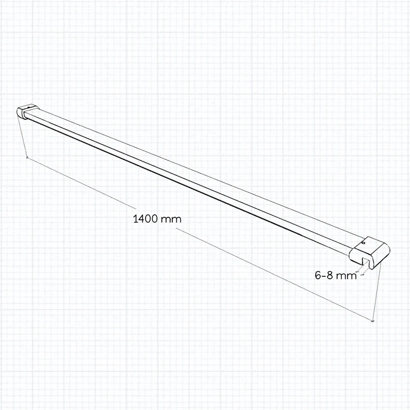 Barre de Stabilisation 140 cm en Aluminium Chromé pour Paroi de Douche & Walk-In