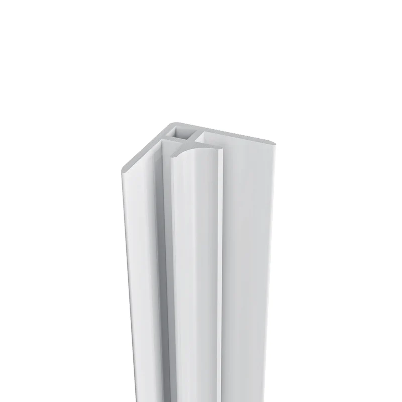 Océan Profilé d’Angle en V Aluminium – Raccordement à 90° pour Panneaux de Douche – Blanc (210 cm)