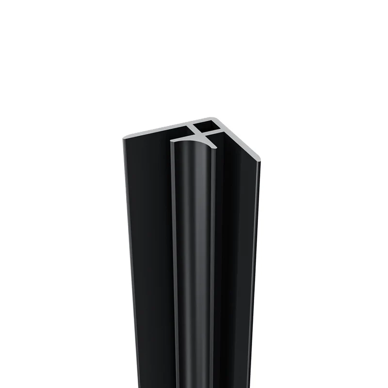 Océan Profilé d’Angle en V Aluminium – Raccordement à 90° pour Panneaux de Douche – Noir (210 cm)