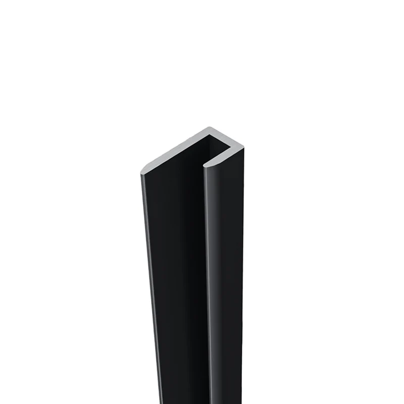 Océan Profilé de Finition en J pour Panneau de Douche – Encadrement Parfait des Bordures – Aluminium Noir Premium