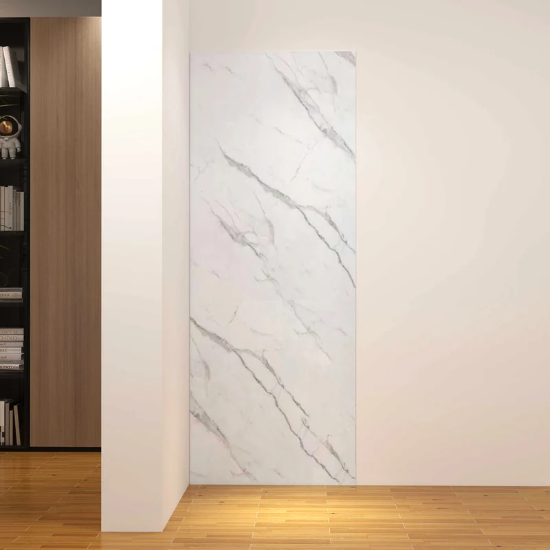 Océan Panneau mural de douche Aluminium-Plastique Étanche | Marbre Blanc | 80/90/100/120cm