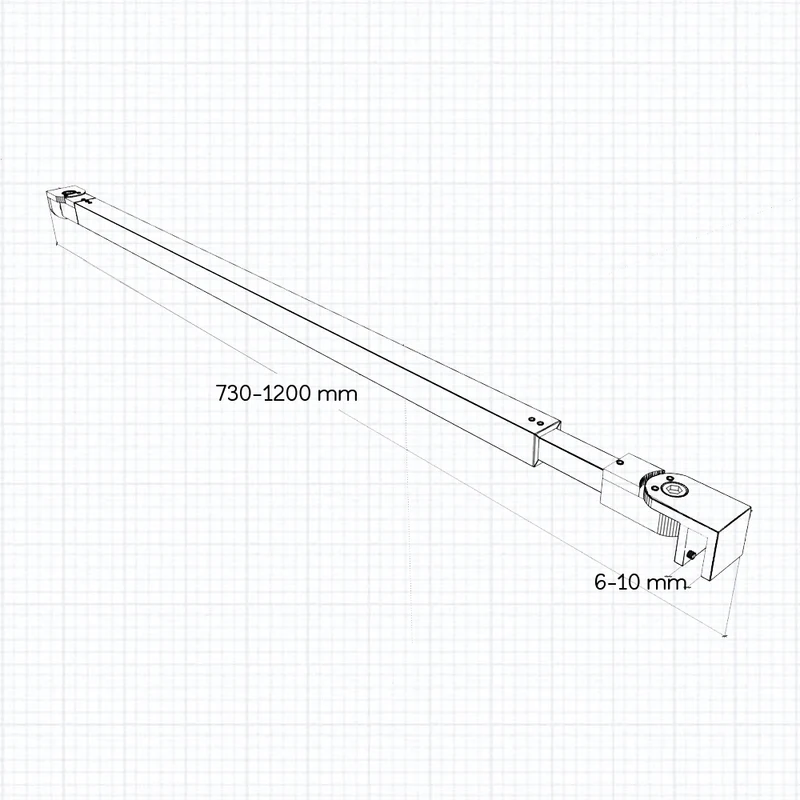 Barre de stabilisation pour paroi de douche, Couleur: chromée, Extensible 73-120cm