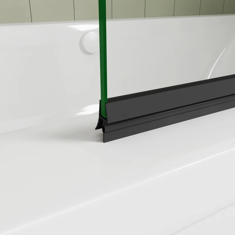 Pare-baignoire pivotant et pliant noir | 90/100/120×140cm | Verre anticalcaire – Océan