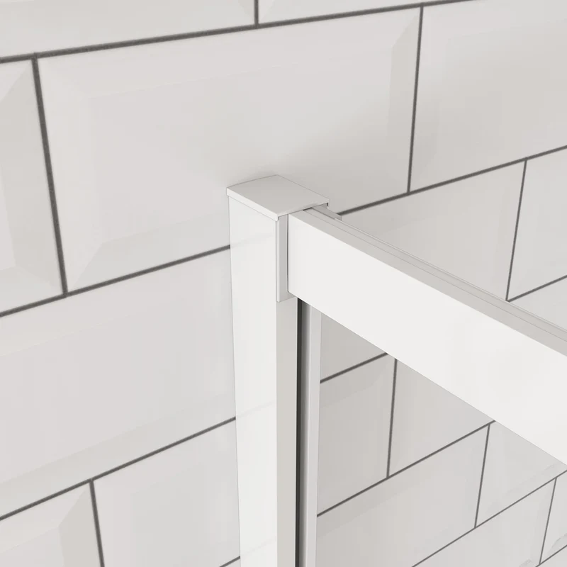 Porte de douche coulissante 100-140cm Océan porte de douche Hauteur 190cm, verre de sécurité, profil et poignée blanc