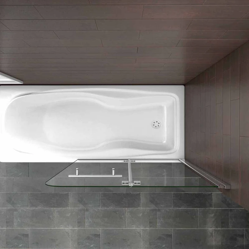 Océan pare-baignoire 100x140cm avec porte-serviette, écran baignoire pivotant et pliant en verre anti-calcaire