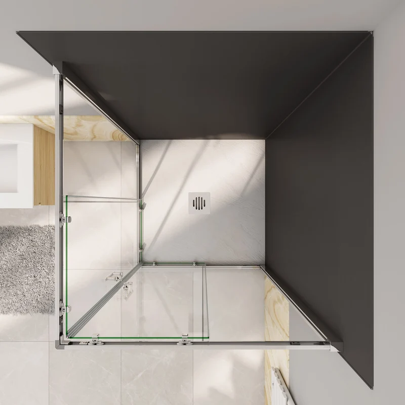 Cabine de douche coulissante l'accès d'angle, Océan cabine de douche carrée H.185cm en verre anticalcaire