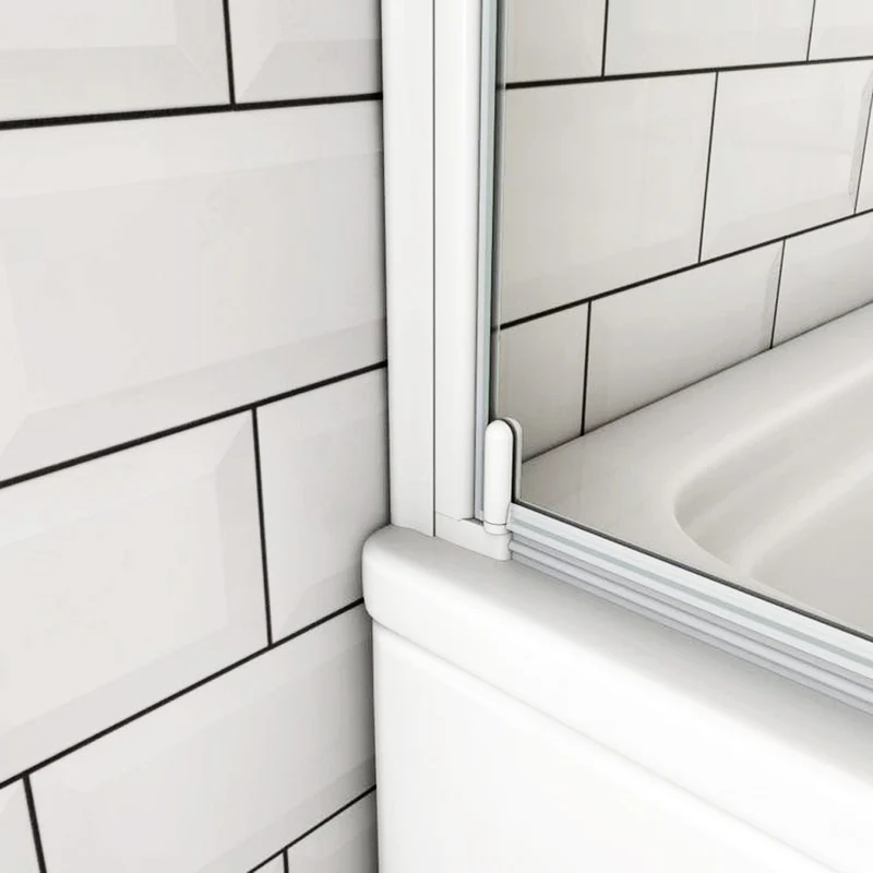 Océan Pare-baignoire pivotant 70x130cm en verre trempé écran baignoire profil blanc