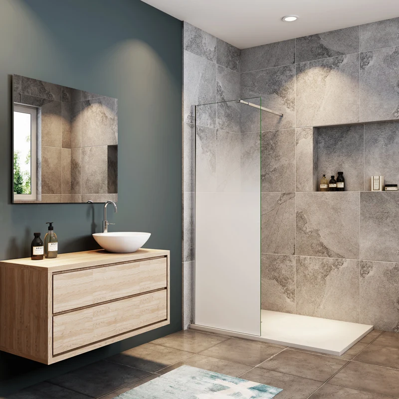 Ocean Paroi de Douche Italienne Brume Ascendante 50-140x200cm - Barre Extensible Montage Rapide
