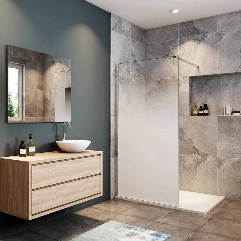 Ocean Paroi de Douche Italienne Brume Ascendante 50-140x200cm - Barre Extensible Montage Rapide