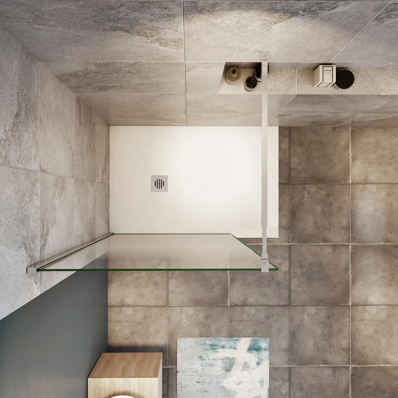 Ocean Paroi de Douche Italienne Brume Ascendante 50-140x200cm - Barre Extensible Montage Rapide