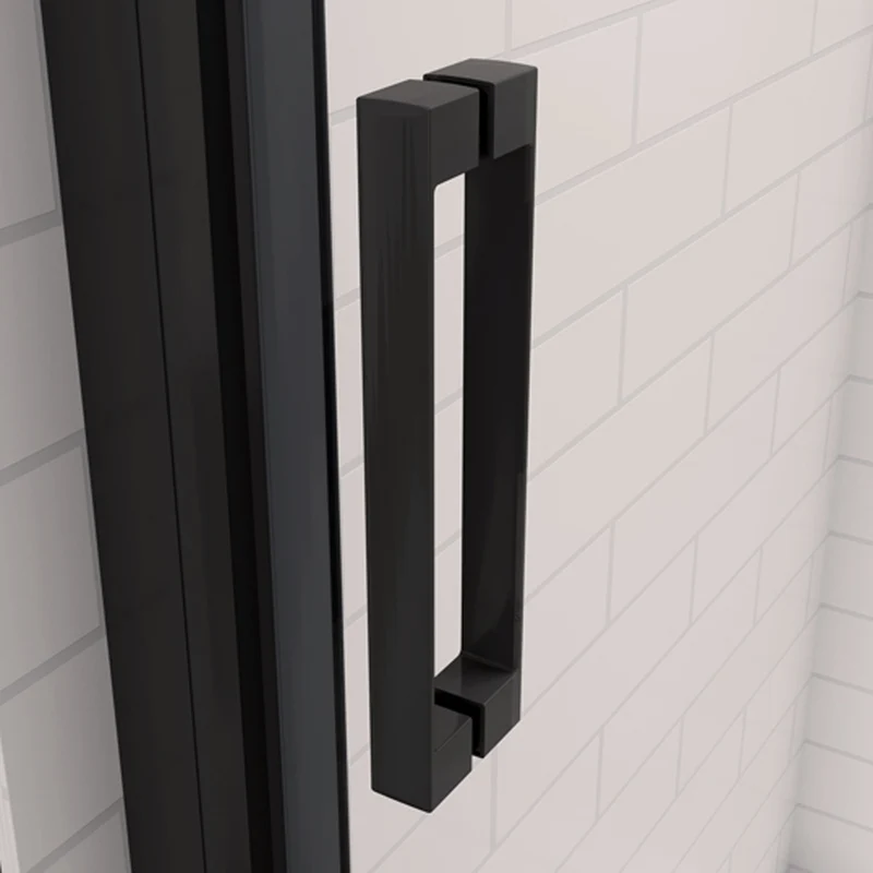 Ocean porte de douche pivotante noir 80 ou 90cm, 6mm verre anticalcaire, hauteur 185cm