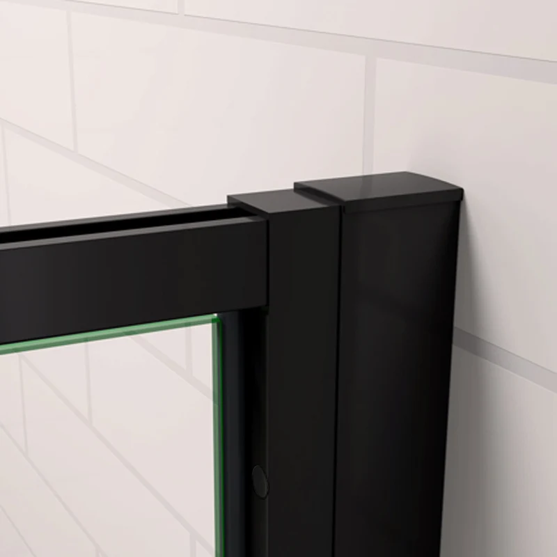 Ocean porte de douche pivotante noir 80 ou 90cm, 6mm verre anticalcaire, hauteur 185cm