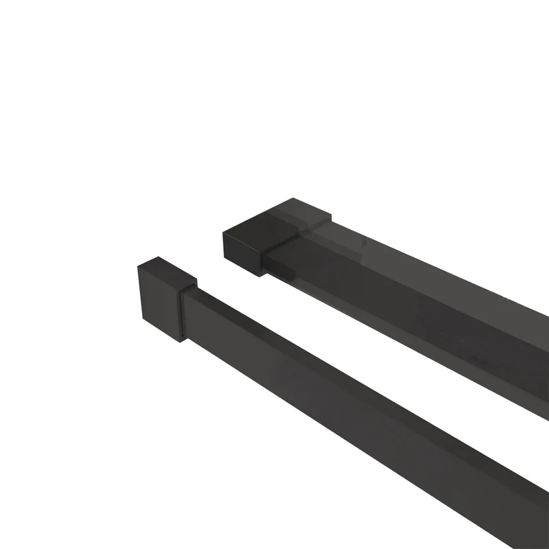 Océan paroi de douche noire 80-140x200cm sérigraphie noire en verre anticalcaire livré avec porte-serviette et tablette et barre extensible 73-120cm