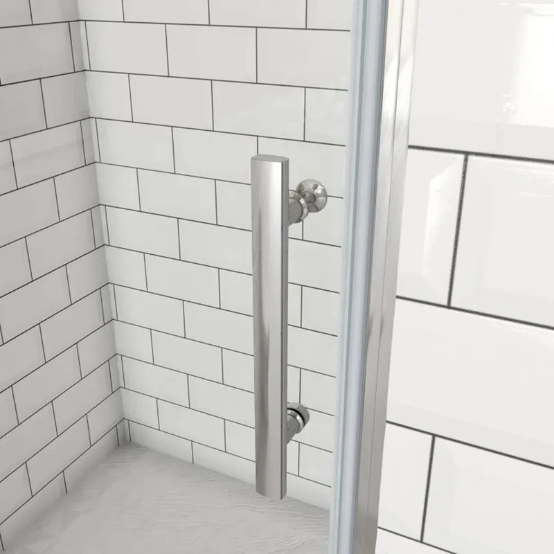 Porte de douche hauteur 180cm profil chromé, porte de douche pivotante 70-100 x180cm verre anti-calcaire, Océan
