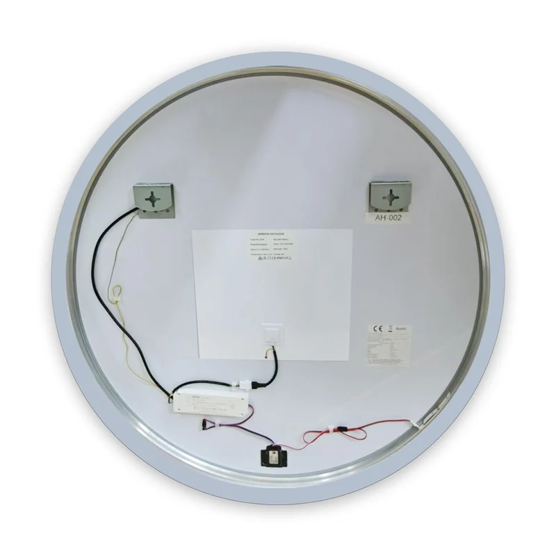 Miroir lumineux rond avec Anti-buée et Dimmable, Mural Miroir salle de bain