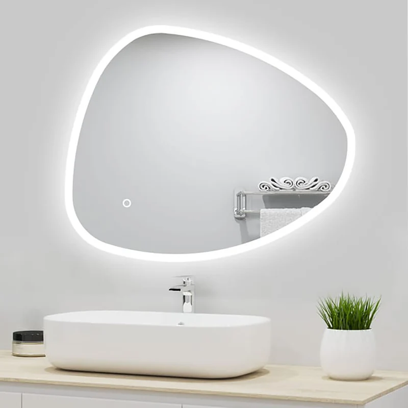 Miroir lumineux Asymétrique avec 3 Couleurs + Dimmable + Anti-buée