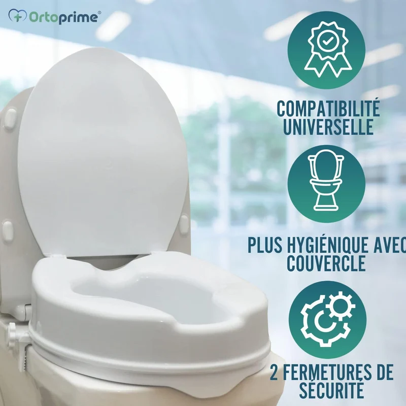 Rehausseur WC avec Couvercle 10 cm | Universel