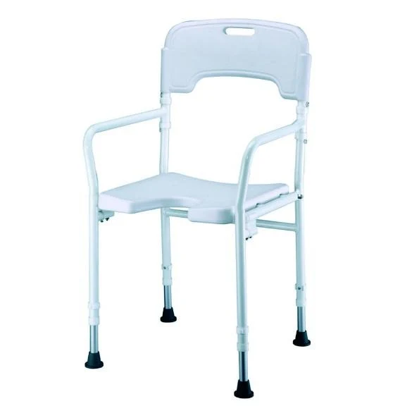 Chaise de Bain Pliante avec Dossier et Accoudoirs