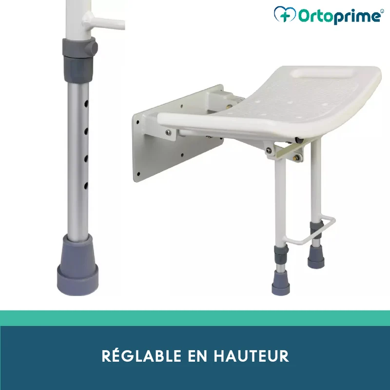 Siège de Douche Pliable avec Pieds Muraux