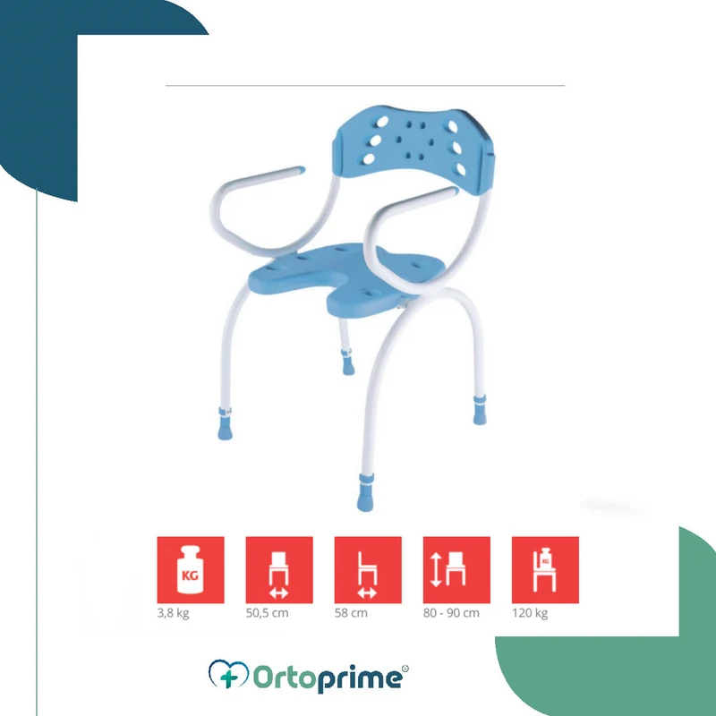 Chaise avec Dossier en forme de U pour Douche