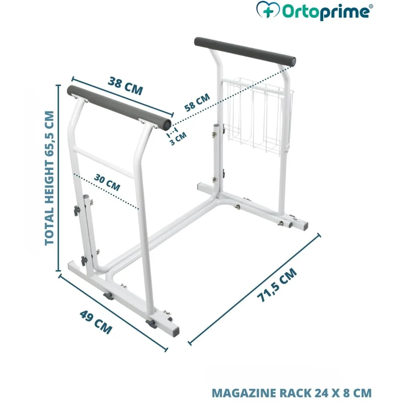 Accoudoirs WC Portables avec Porte-revues