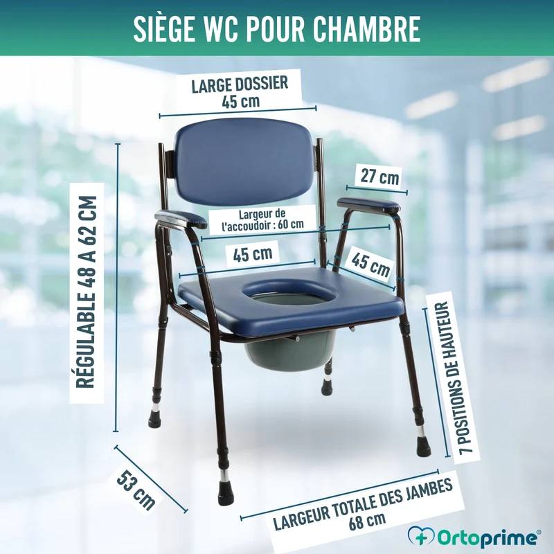 Chaise WC Rembourrée avec Toilette Portable
