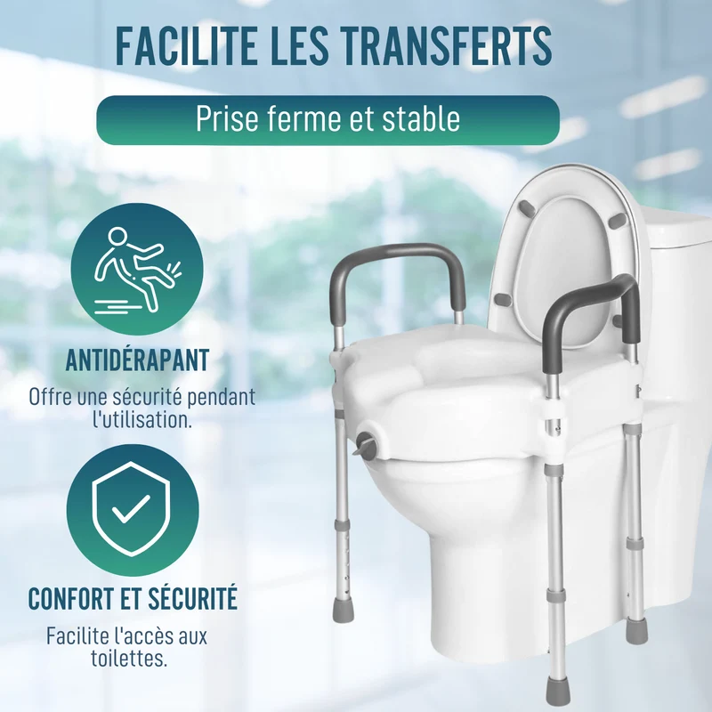 Rehausseur WC 12cm avec Pieds | Universel