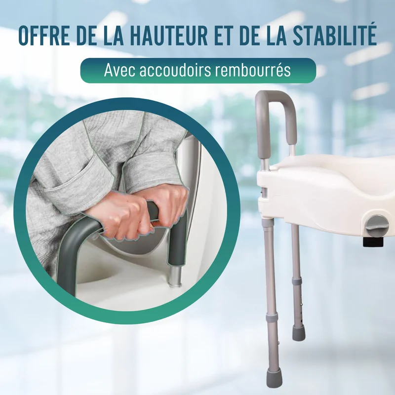 Rehausseur WC 12cm avec Pieds | Universel