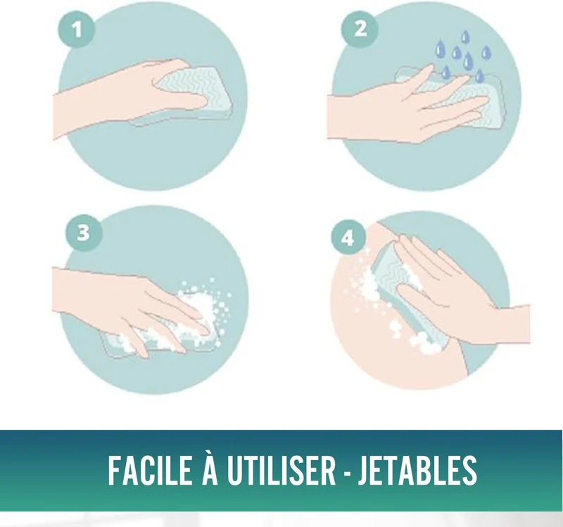Éponges Jetables Savonneuses 24 Unités