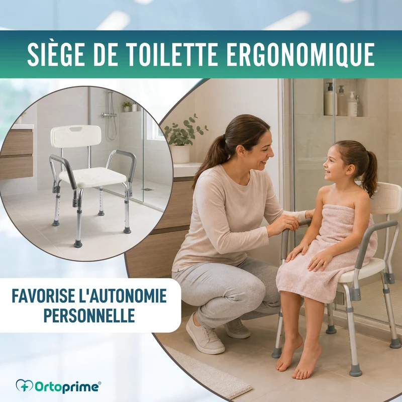 Chaise de Douche avec Accoudoirs Confort