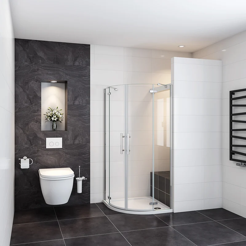 Océan cabine de douche 80x80x195 / 90x90x195cm cabine de douche 1/4 de cercle