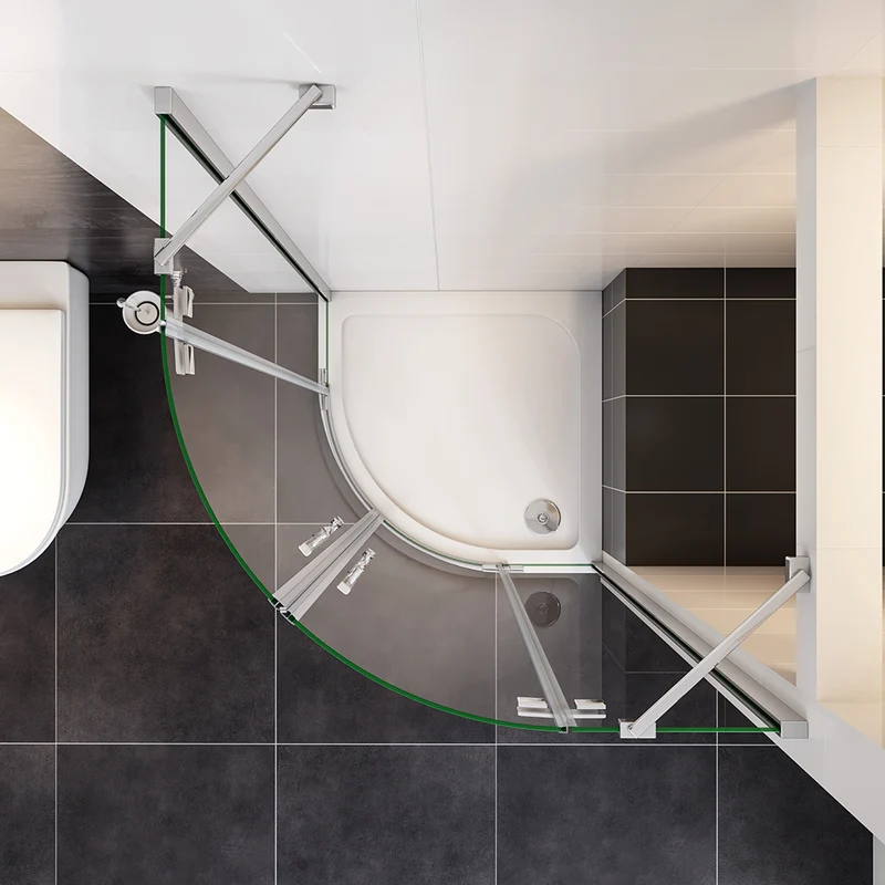 Océan cabine de douche 80x80x195 / 90x90x195cm cabine de douche 1/4 de cercle
