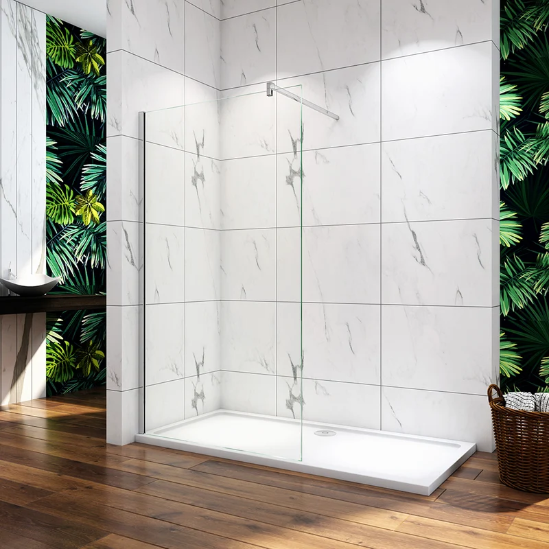 Océan Paroi de douche 80-160x200cm en 10mm verre anticalcaire paroi de douche à l'italienne avec une barre de stabilisation 140cm