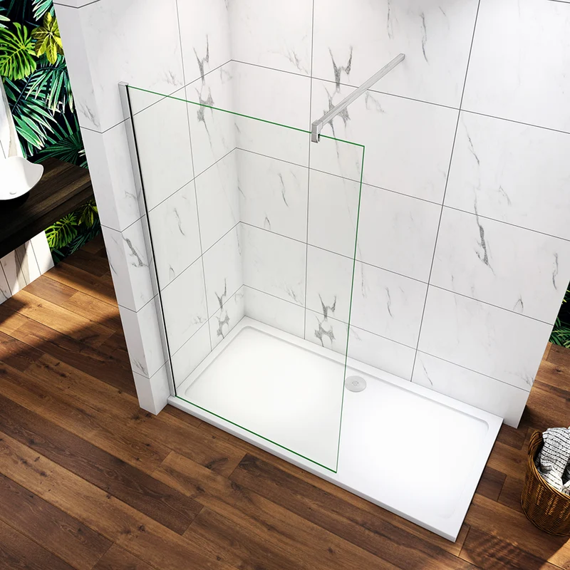Océan Paroi de douche 80-160x200cm en 10mm verre anticalcaire paroi de douche à l'italienne avec une barre de stabilisation 140cm
