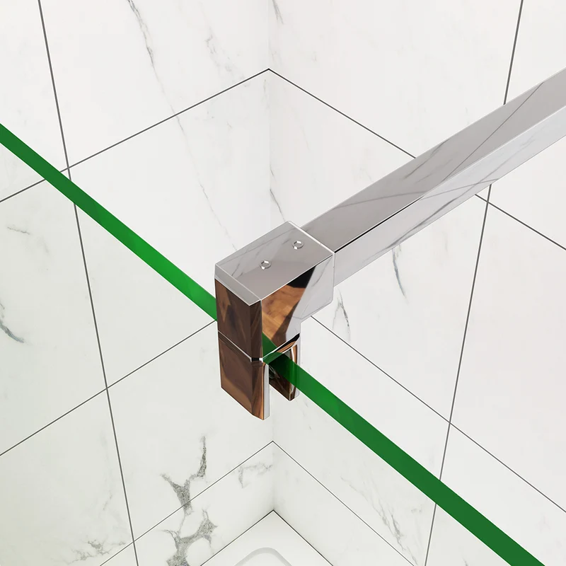 Océan Paroi de douche 80-160x200cm en 10mm verre anticalcaire paroi de douche à l'italienne avec une barre de stabilisation 140cm
