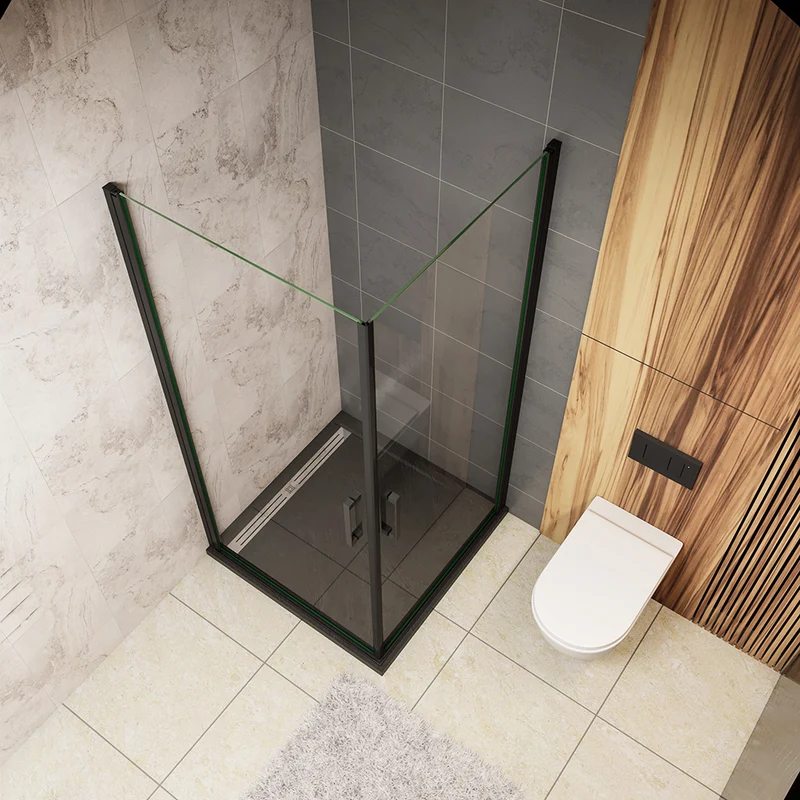 Océan cabine de douche 200cm cabine de douche noire mate