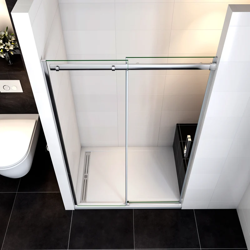 Océan porte de douche coulissante 100-160x195cm en 8mm verre anti-calcaire installation en niche